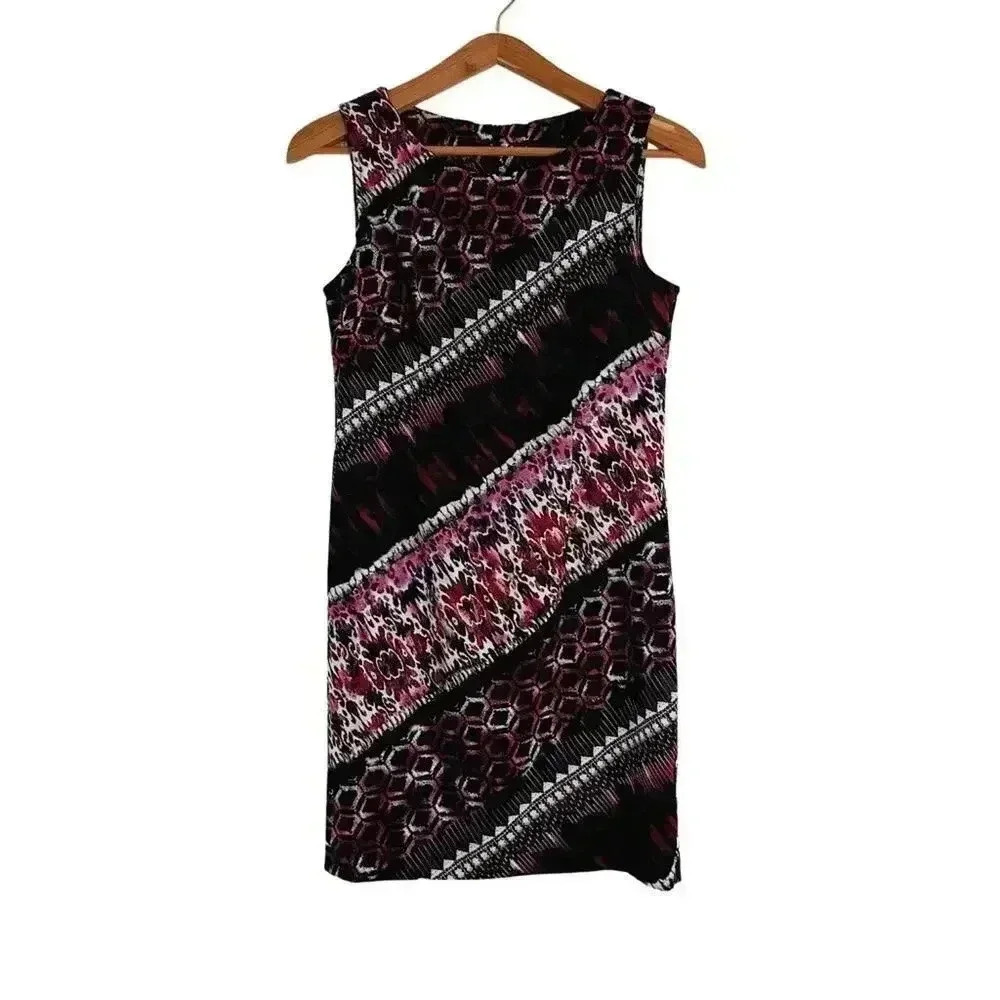 y2k Vintage Connected Pink and Black Printed Mini Dress Women's Size 6P
